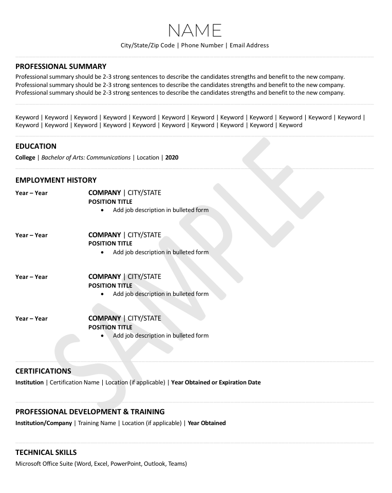 Modern Traditional Resume Template