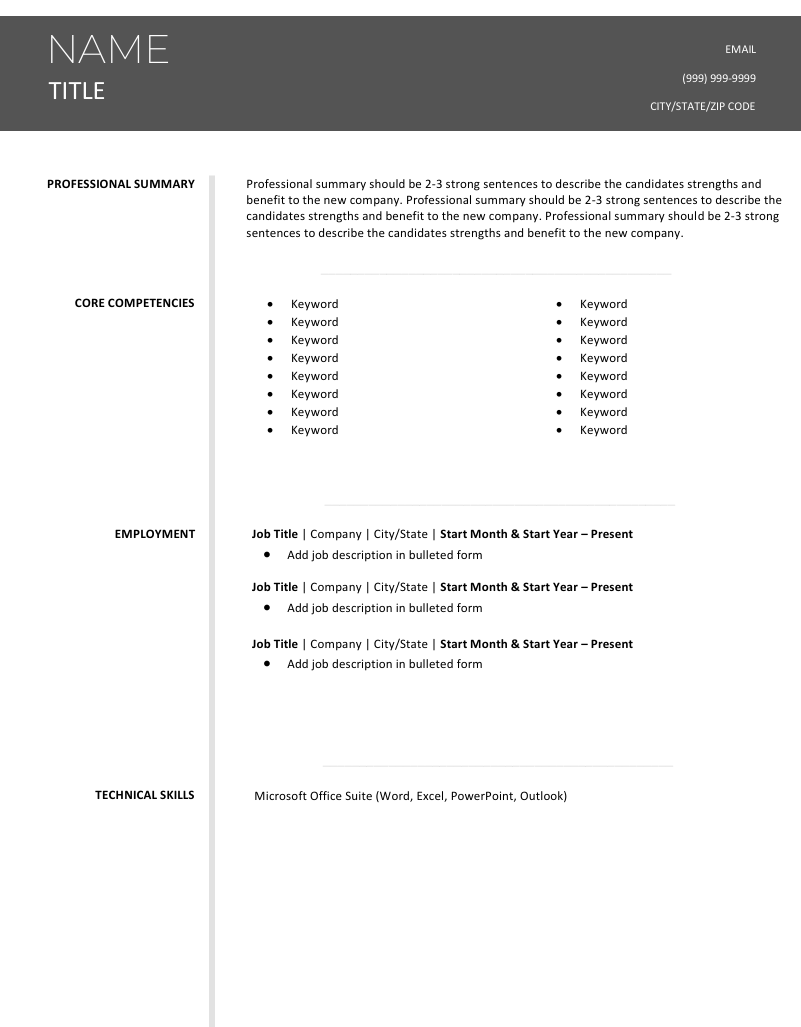 Innovative Impression Resume Layout (Gray)