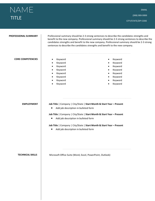 Innovative Impression Resume Layout (Teal)