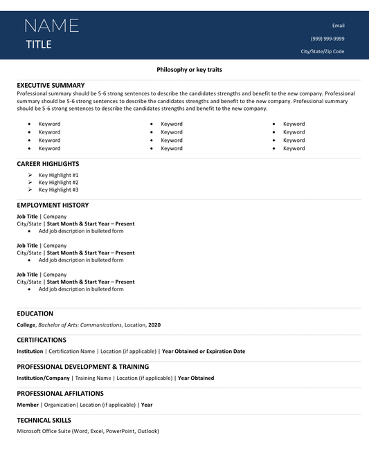 The Achiever's Blueprint Resume Template